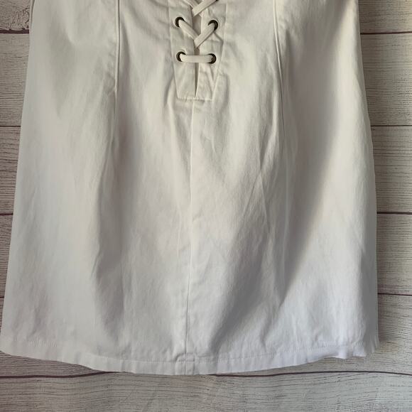 Wild Fable White Tube Bodycon Mini Dress Lace Up Back Removable Straps Size L - Picture 6 of 15